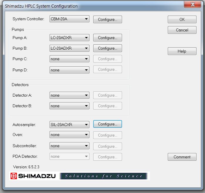 Shimadzu configuration