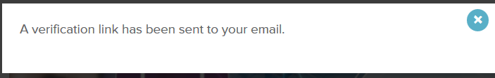 Verification email notice