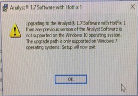 Analyst 1.7 installation error