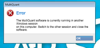 MultiQuant running in another Windows session