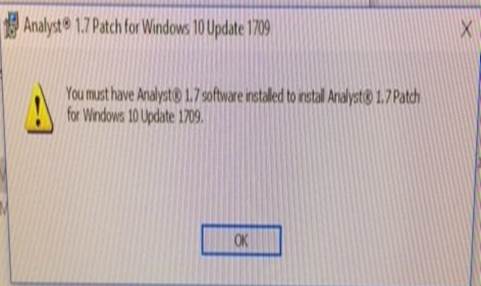 Analyst 1.7 patch error