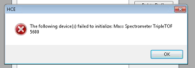 error message for TripleTOF 5600