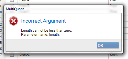 MultiQuant incorrect argument