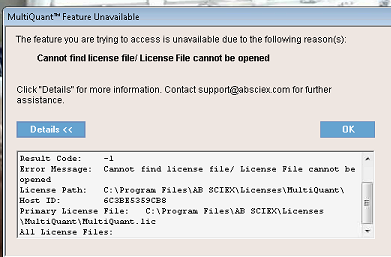 MultiQuant -1 installation error