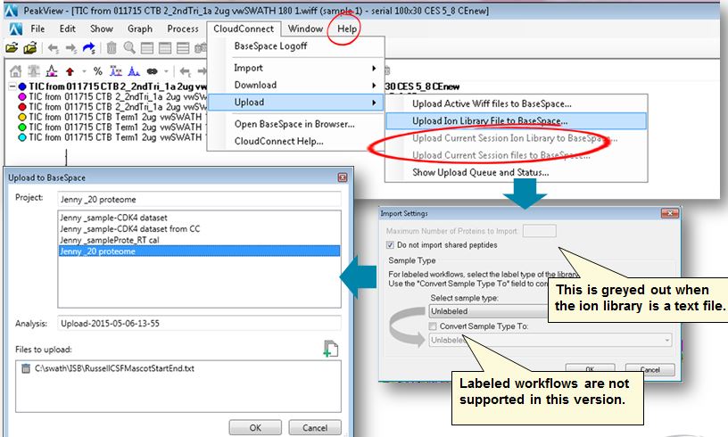 upload txt file to base space