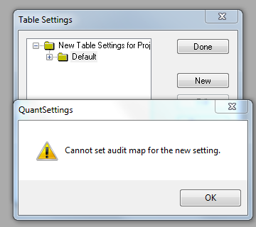 Cannot set audit map for the new setting
