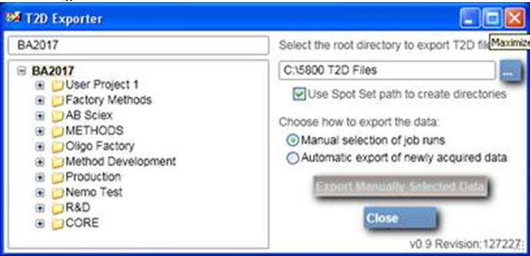 exporting t2d file