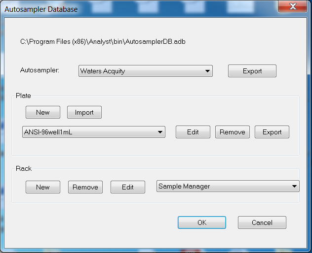 Autosampler database