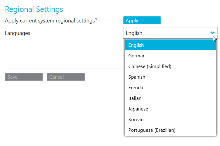Sciex OS language options
