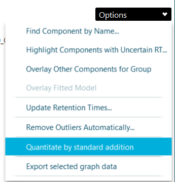 standard addition menu option