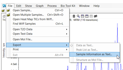 export sample info as text