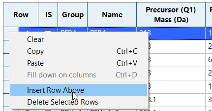 insert row above