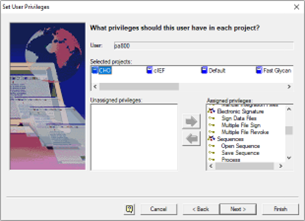 Set user permissions