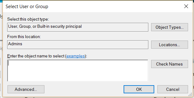 Select user or group